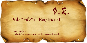 Vörös Reginald névjegykártya